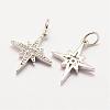 Brass Micro Pave Grade AAA Cubic Zirconia Pendants ZIRC-G090-05P-NR-1