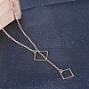 Alloy Cable Chain Square Lariat Necklaces for Women WG98ABB-01-3