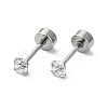 304 Stainless Steel Crystal Rhinestone Ear False Plugs STAS-C089-04A-P-1