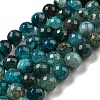 Faceted Natural Dragon Veins Agate Beads Strands G-F447-12mm-P07-1