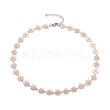 Enamel Daisy Link Chain Necklace NJEW-P220-01P-2