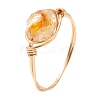 Oval Natural Citrine Finger Rings RJEW-JR00796-4