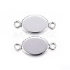 Tarnish Resistant 304 Stainless Steel Cabochon Connector Settings X-STAS-P210-12P-2