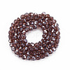 Electroplate Glass Bead Strands X-EGLA-R015-4mm-22-2