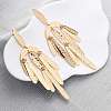 Zinc Alloy Oval Chandelier Earrings EJEW-Z107-03G-01-3