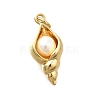Brass & ABS Imitation Pearl Pendants KK-D339-18G-1