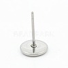 Tarnish Resistant 304 Stainless Steel Flat Round Stud Earring Settings STAS-I017-03-2