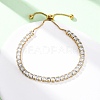 304 Stainless Steel Pave Clear Cubic Zirconia Tennis Bracelets BJEW-G754-03G-02-2
