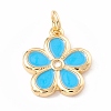 Brass Enamel Pendants KK-P217-02G-3