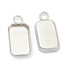 Tarnish Resistant 201 Stainless Steel Pendant Cabochon Settings STAS-H143-31P-2