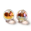 Two Tone UV Plating Rainbow Iridescent Acrylic Beads TACR-D010-03B-09-2