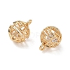 Brass Micro Pave Clear Cubic Zirconia Pendants KK-D261-01G-04-2