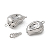 Rack Plating Brass Micro Pave Clear Cubic Zirconia Box Clasps KK-U052-18P-2