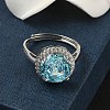 925 Sterling Silver Micro Pave Cubic Zirconia Finger Rings RJEW-B134-01B-06-2