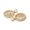 Rack Plating Brass Shell Pendants KK-D087-25G-01-3