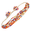 Glass Seed & Imitation Pearl Braided Bead Bracelet BJEW-BB727272758-2