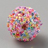 Opaque Acrylic Beads MACR-WH0010-12D-2