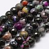 Faceted Natural Fire Crackle Agate Beads Strands G-F447-8mm-B08-1