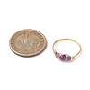 3Pcs Natural  Amethyst Bead Finger Ring RJEW-JR00855-02-4