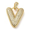 Brass Micro Pave Cubic Zirconia Pendants KK-E061-03G-22-1