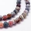 Frosted Natural Agate Beads Strands G-F367-6mm-07-3