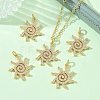 SHEGRACE Brass Micro Pave Clear Cubic Zirconia Pendants XGRQ3P135-635G-5