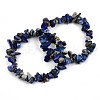 Unisex Chip Natural Lapis Lazuli Beaded Stretch Bracelets BJEW-S143-07-7