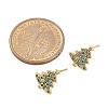 Christmas Rack Plating Brass Cubic Zirconia Stud Earrings EJEW-K245-55D-G-4