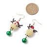 Glass Beaded Reindeer Dangle Earrings EJEW-MZ00628-4