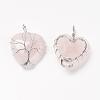 Natural Rose Quartz Pendants G-G713-F02-3