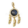 Brass Micro Pave Clear Cubic Zirconia European Dangle Charms KK-K302-15G-1