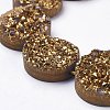 Electroplated Natural Druzy Quartz Crystal Beads Strands G-A141-20mm-B11-2