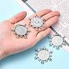 Christmas Ornaments Alloy Snowflake Pendant Cabochon Settings TIBEP-O006-29AS-4