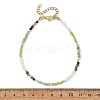Gradient Faceted Round Natural Moss Agate & Green Aventurine & Potato Natural Pearl Beaded Anklets AJEW-AN00873-01-4