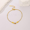 Double Fish 304 Stainless Steel Link Anklets for Women FS-WG2E8EF-01-3