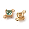 Brass Pave Cubic Zirconia Connector Charms ZIRC-P114-13KCG-2