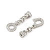 Brass Micro Pave Clear Cubic Zirconia Fold Over Clasps KK-H202-19P-2