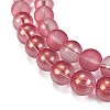 Frosted Transparent Glass Bead Strands GLAA-P065-10mm-09-4