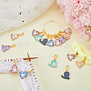 16Pcs 8 Style Cat Shape Alloy Enamel Pendant Locking Stitch Markers HJEW-SC00031-4