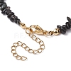 Natural Obsidian Chip Beaded Necklace NJEW-JN04616-12-5