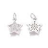 Brass Micro Pave Clear Cubic Zirconia Charms ZIRC-I036-03P-1