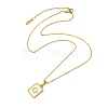 Ion Plating(IP) Rectangle with Initial Letter 304 Stainless Steel Pendant Necklace NJEW-R265-04G-O-3