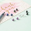 Half Round Natural Mixed Gemstone Stud Earrings for Girl Women EJEW-JE04664-4