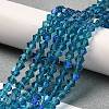 Transparent Electroplate Glass Beads Strands GLAA-F029-3mm-D01-4
