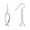Rhodium Plated 925 Sterling Silver Earring Findings STER-F048-38P-2