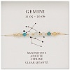 Natural stone constellation bracelet with 12 zodiac signs X-NR2952-9-1