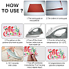 CREATCABIN 3Pcs 3 Style Christmas Theme Word & Hat & Reindeer Pet Film with Hot Melt Adhesive Heat Transfer Film DIY-CN0001-39-6