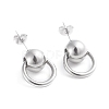 Tarnish Resistant 304 Stainless Steel Dangle Stud Earrings EJEW-F246-01P-2