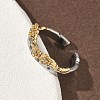 Brass Micro Pave Clear Cubic Zirconia Cuff Rings RJEW-G364-01GP-03-3
