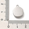 Anti-Tarnish 304 Stainless Steel Pendants STAS-P371-021P-01-3